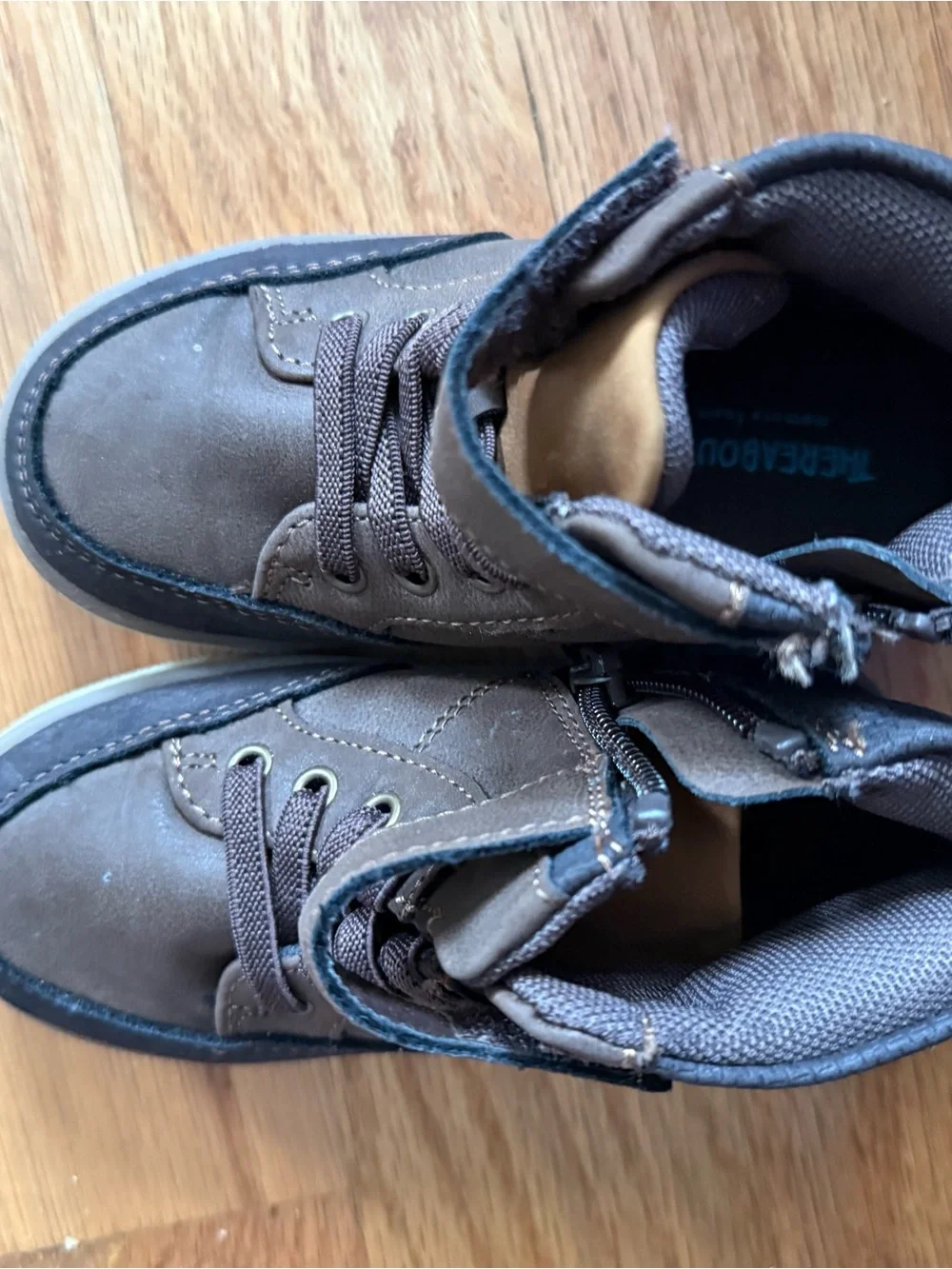 Kids Brown High Top Shoes